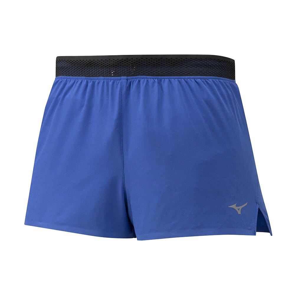 Men's Mizuno Shorts Blue Aero Split 1.5 Apparel - J2GB001529